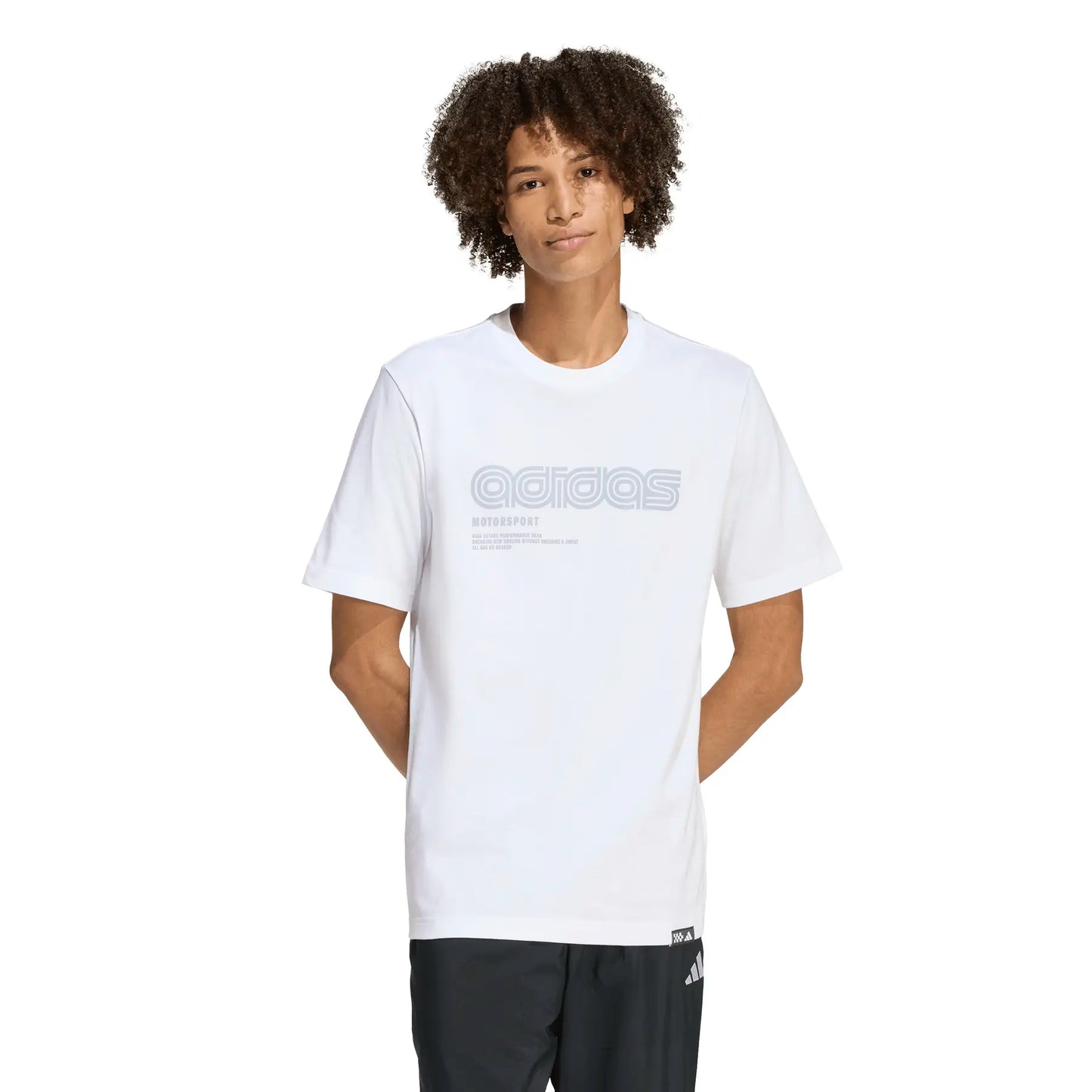 Adidas MotorSport Linear Graphic, T-Shirt Uomo - Nero, Bianco
