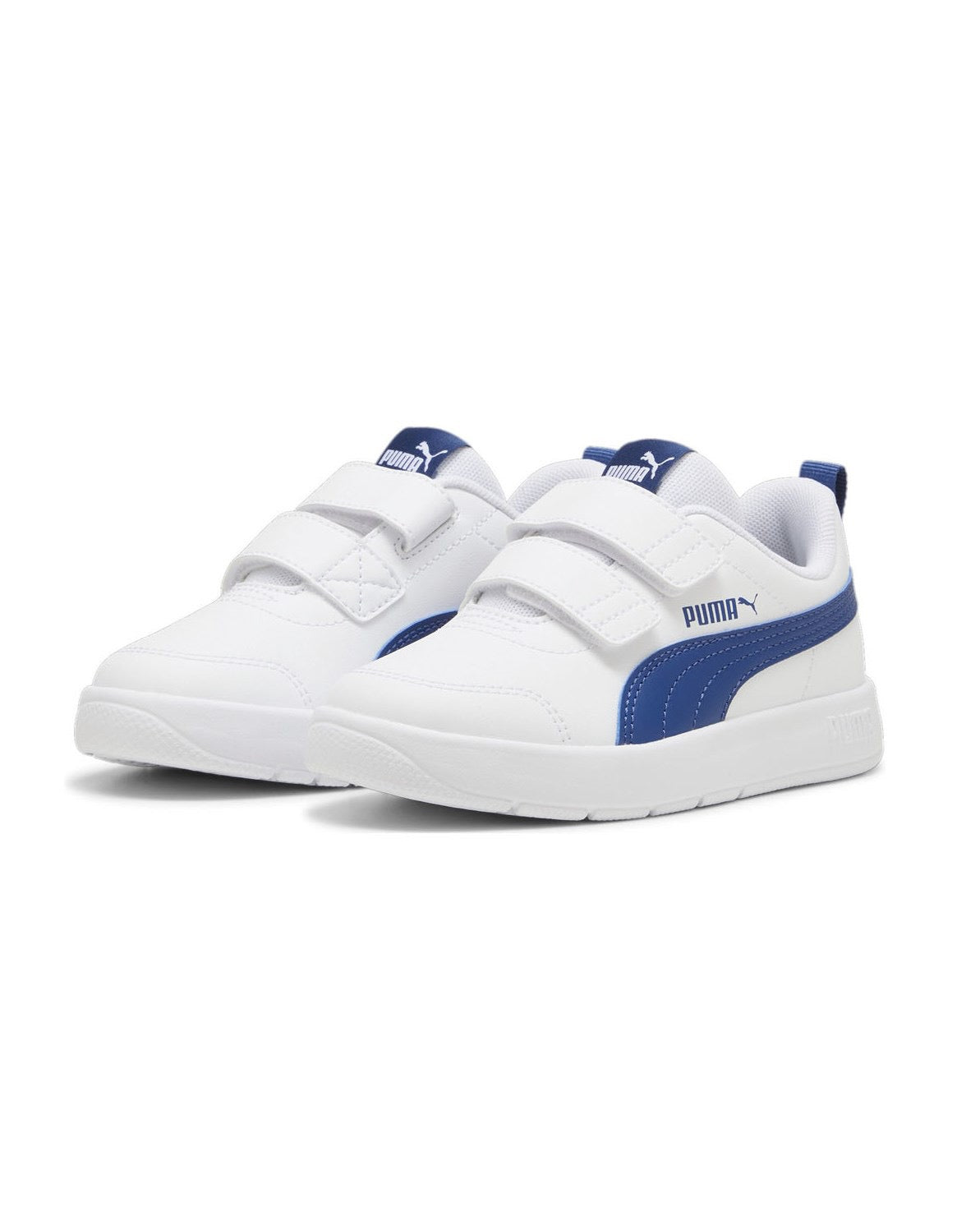 Puma CourtFlex V3, Sneaker Bambini - Bianco, Blu