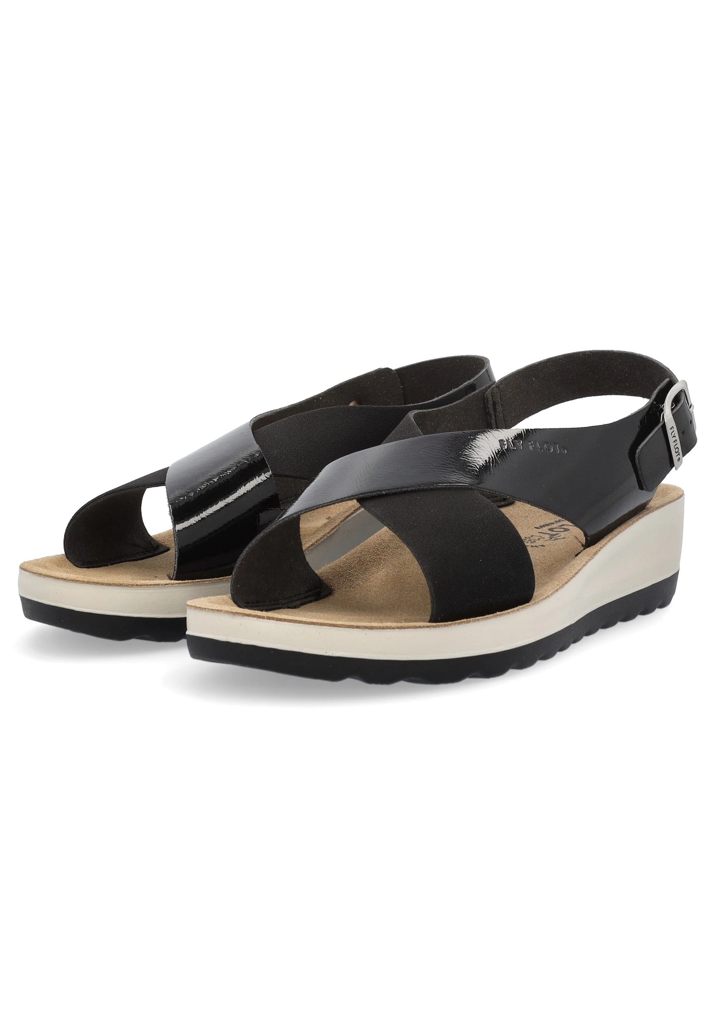 FlyFlot 42 G61 3C, Sandali Donna Con Fibbia - Beige, Nero