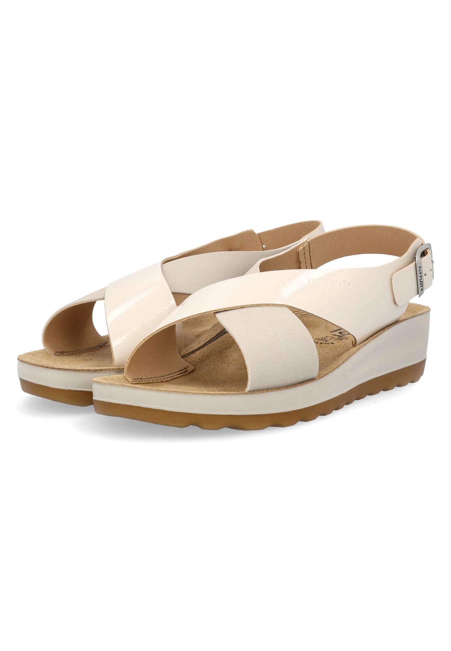 FlyFlot 42 G61 3C, Sandali Donna Con Fibbia - Beige, Nero