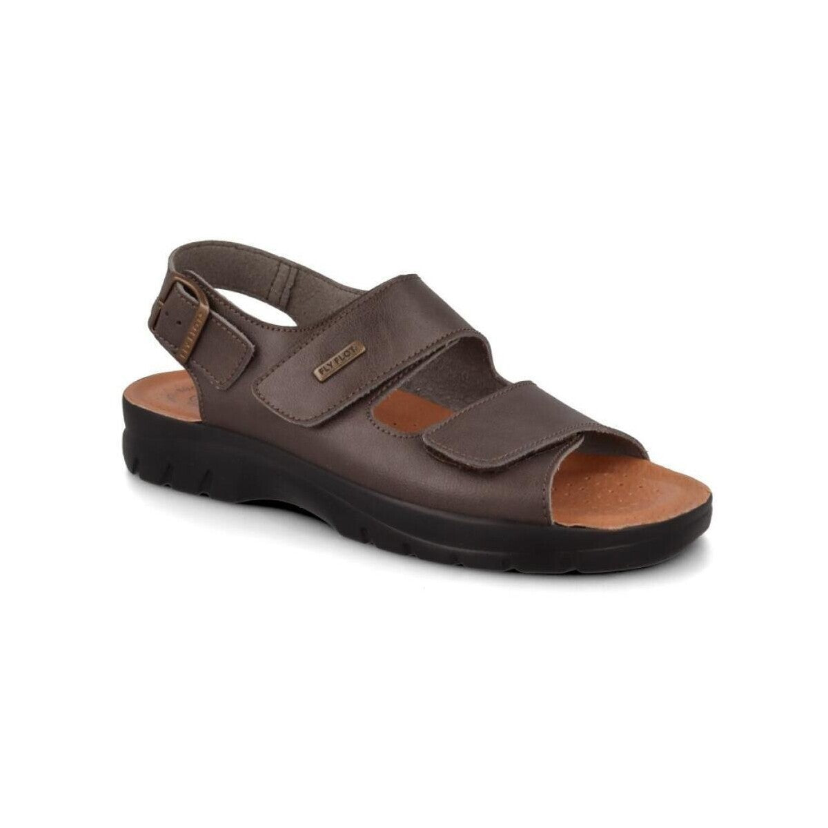 FlyFlot 62 022 ZE, Sandali Uomo Con Chiusura a Strappo - Testa Di Moro, Nero