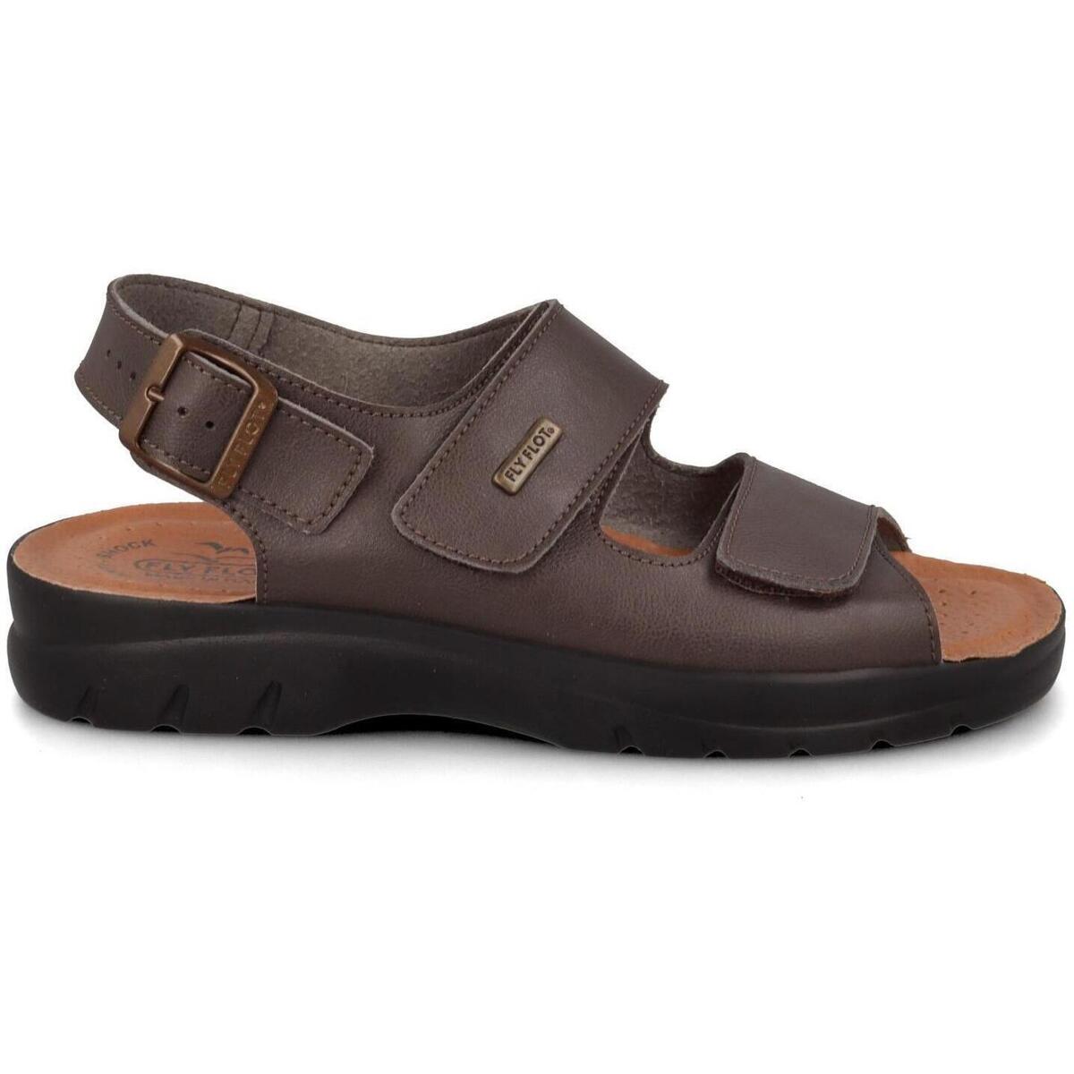 FlyFlot 62 022 ZE, Sandali Uomo Con Chiusura a Strappo - Testa Di Moro, Nero