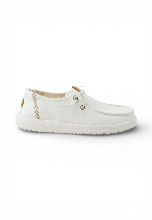 HEY DUDE Wendy Chambray Grid - Bianco