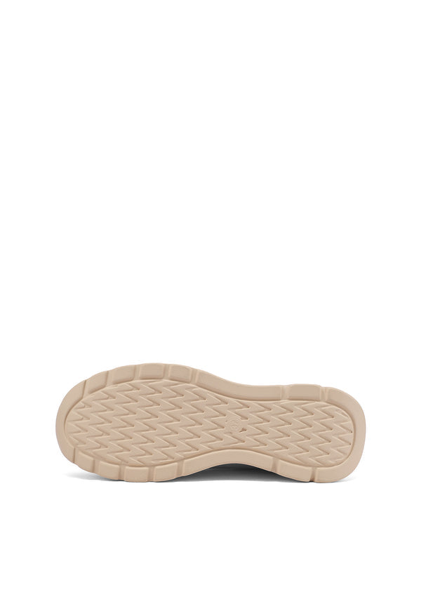 QUEEN HELENA X35-29, Sneaker Donna Platform Con Zip Laterale e Brillantini - Beige