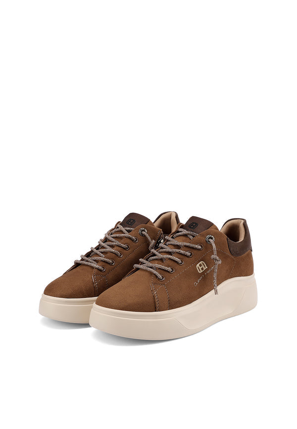 QUEEN HELENA X35-6, Sneaker Donna Platform Con Tallone in Velluto - Cuoio, Neron