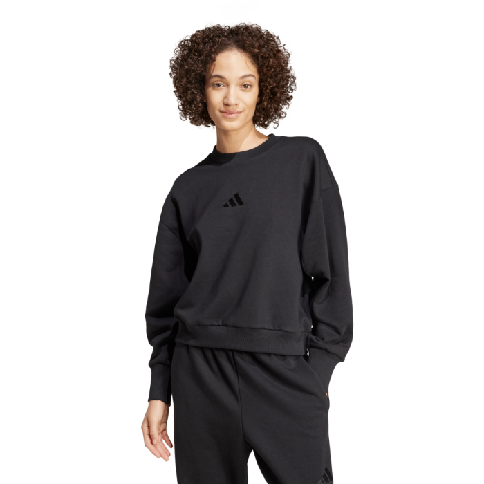 Adidas Essentials Small Logo Feel Cozy, Felpa Donna Con Logo In Tinta - Nero