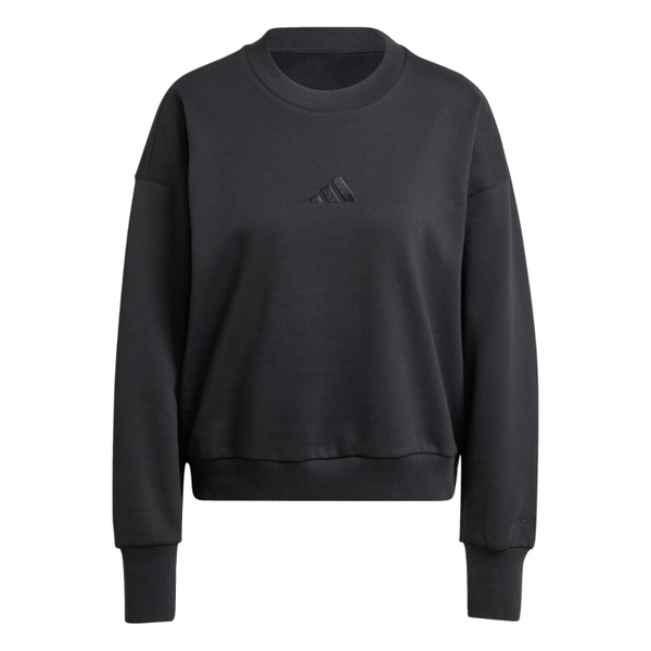 Adidas Essentials Small Logo Feel Cozy, Felpa Donna Con Logo In Tinta - Nero