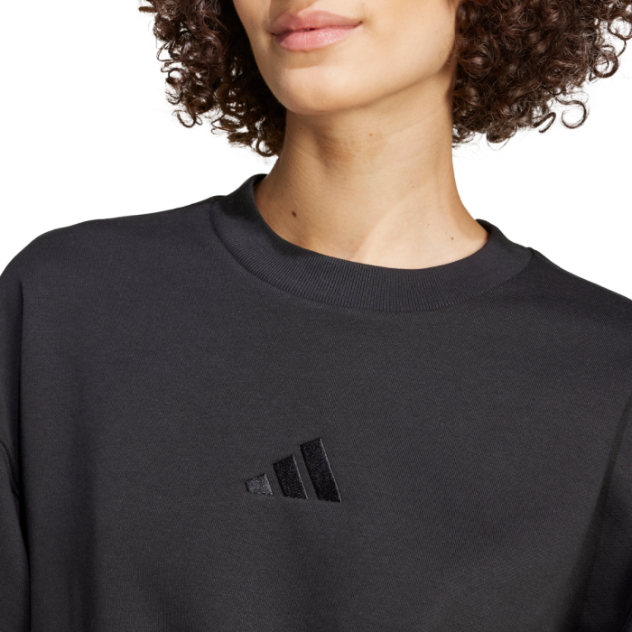 Adidas Essentials Small Logo Feel Cozy, Felpa Donna Con Logo In Tinta - Nero