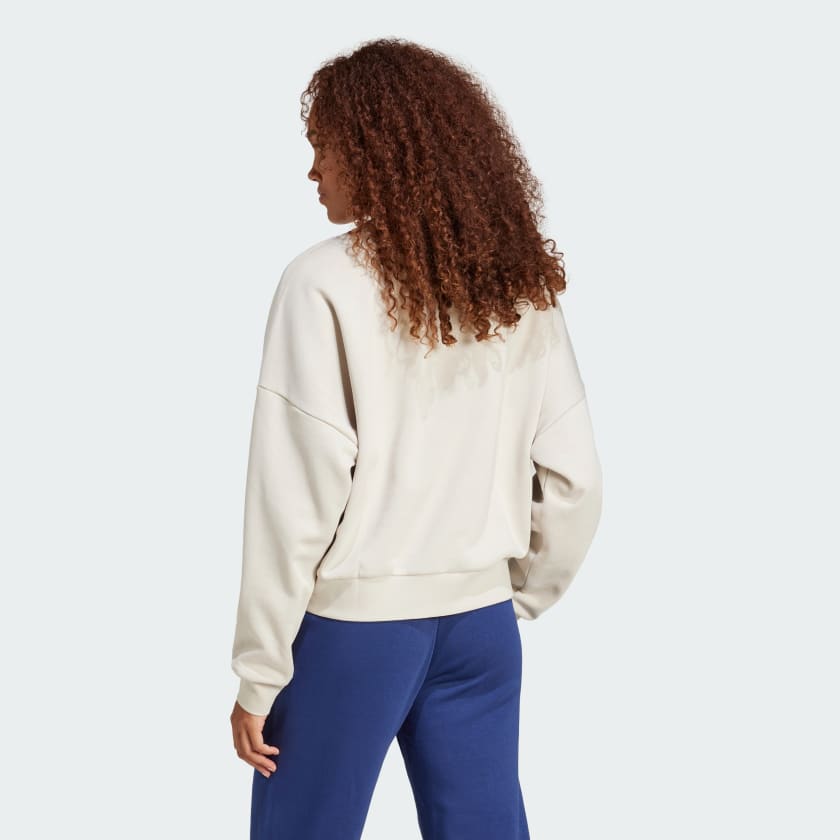 Adidas Essentials Small Logo Feel Cozy, Felpa Donna - Beige