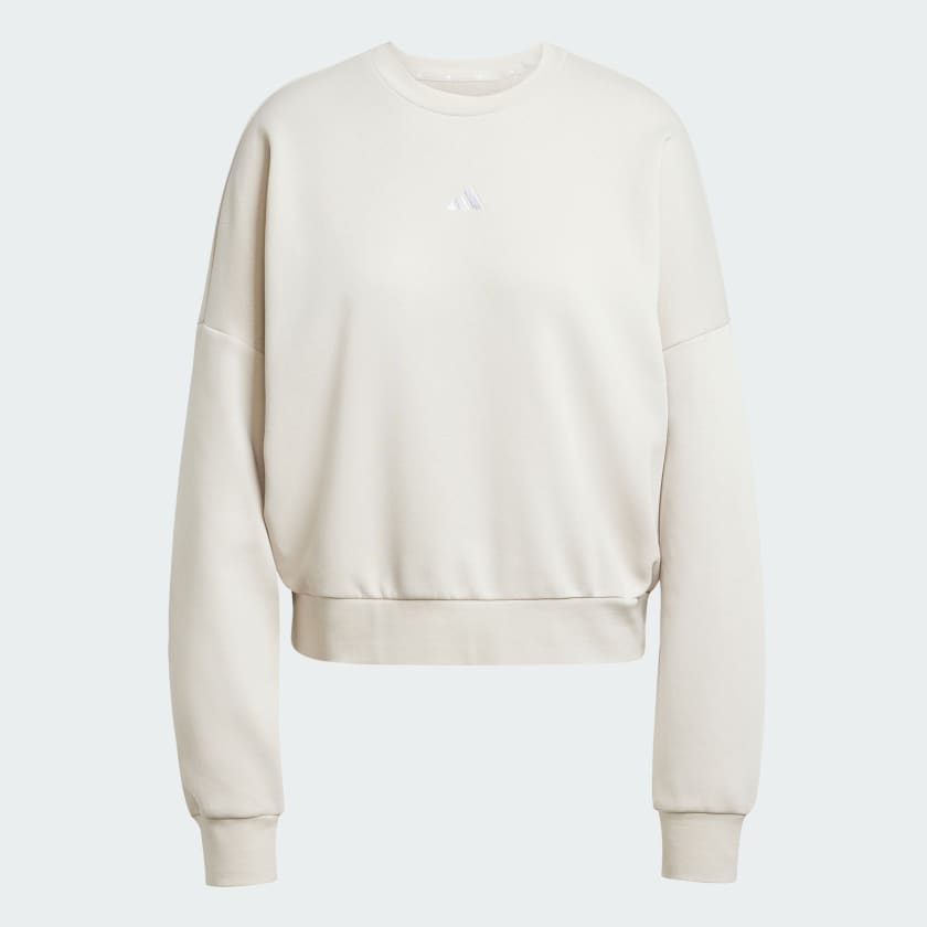 Adidas Essentials Small Logo Feel Cozy, Felpa Donna - Beige