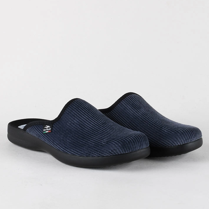 Pantofole Uomo FlyFlot P7 502 8D Blu Effetto Coste - vista 2