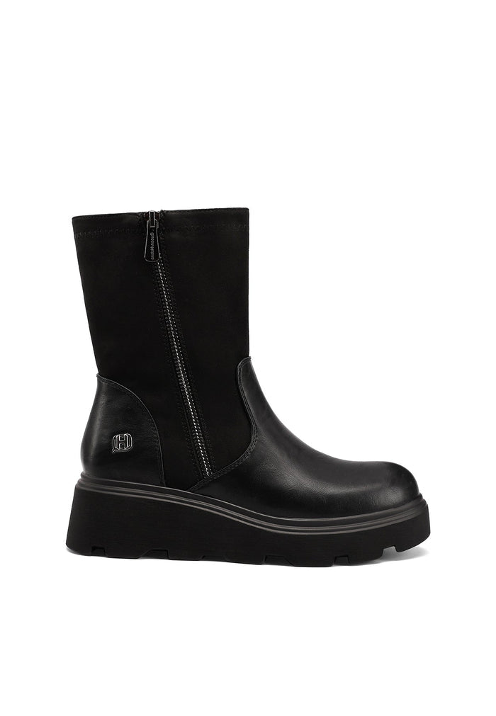 QUEEN HELENA X35-91, Stivaletti Chelsea Donna Con Suola Carroarmato - Marrone Scuro, Nero