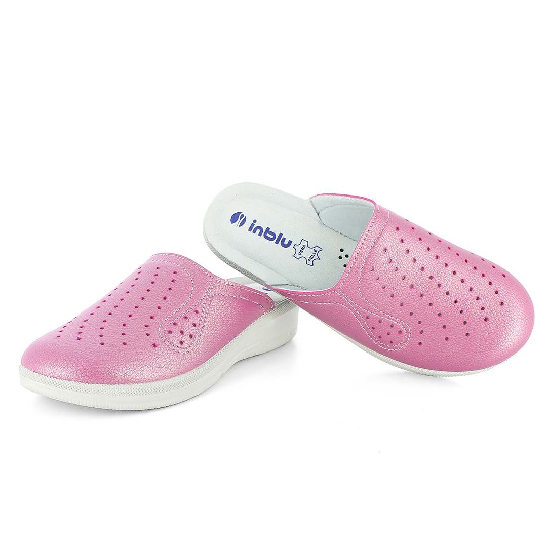 Inblu 5033N, Zoccoli Classici Donna Con Plantare In Vera Pelle - Azalea, Blu, Rosa