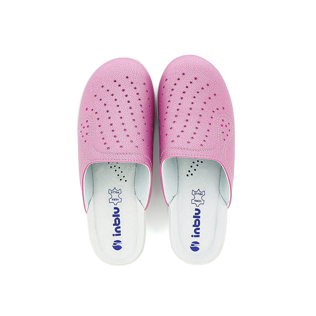 Inblu 5033N, Zoccoli Classici Donna Con Plantare In Vera Pelle - Azalea, Blu, Rosa