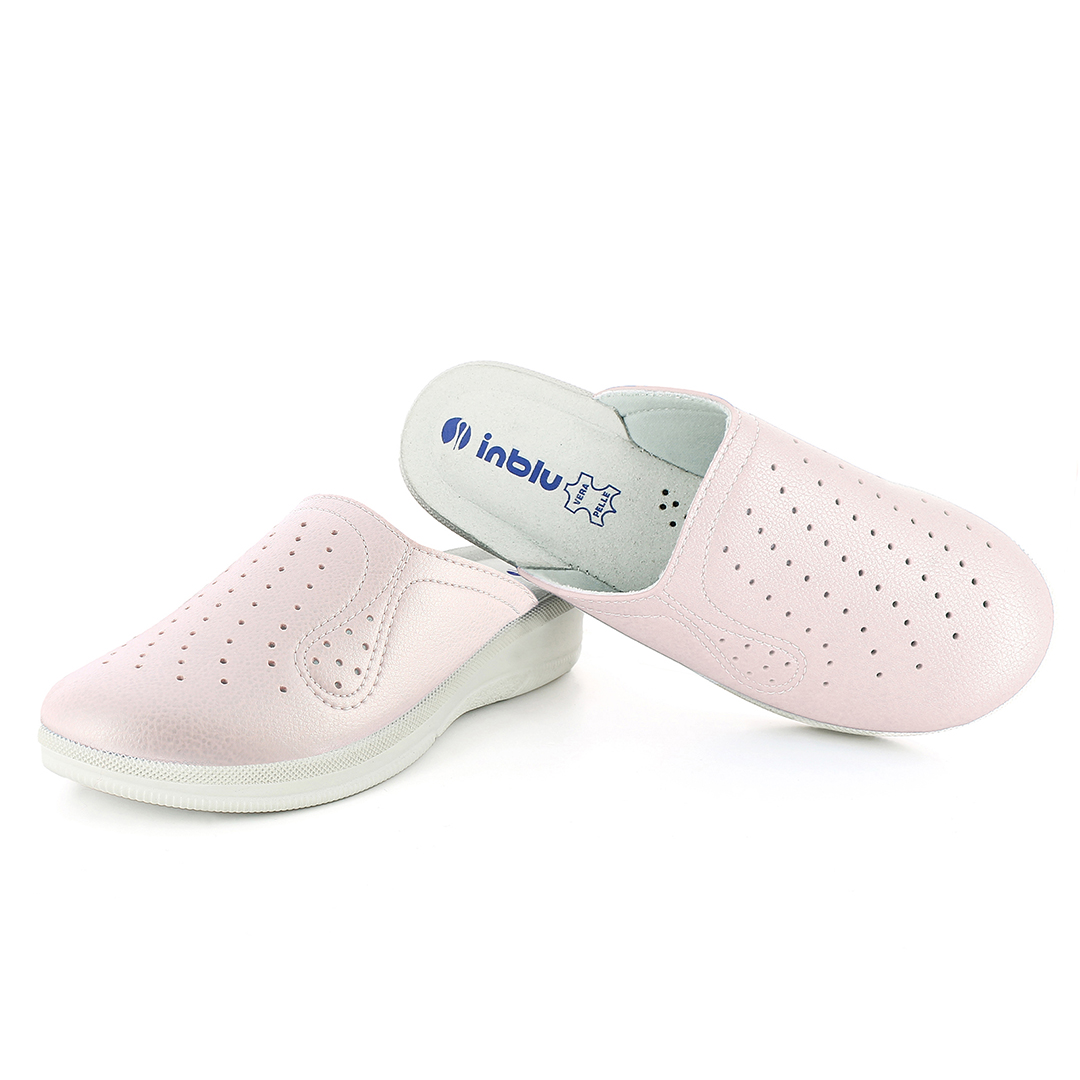 Inblu 5033N, Zoccoli Classici Donna Con Plantare In Vera Pelle - Azalea, Blu, Rosa