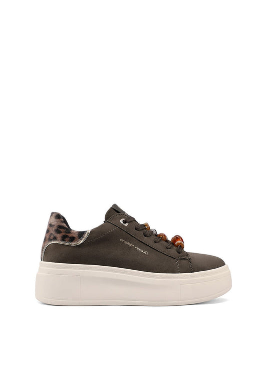 QUEEN HELENA X35-8, Sneaker Donna Platform Con Dettagli Perline - Verde