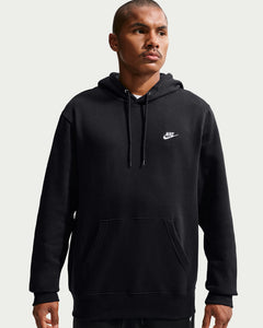 Nike Club, Felpa Pullover in Fleece con Cappuccio Uomo - Nero