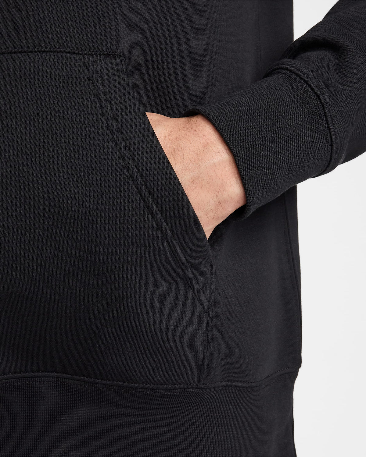 Nike Club, Felpa Pullover in Fleece con Cappuccio Uomo - Nero