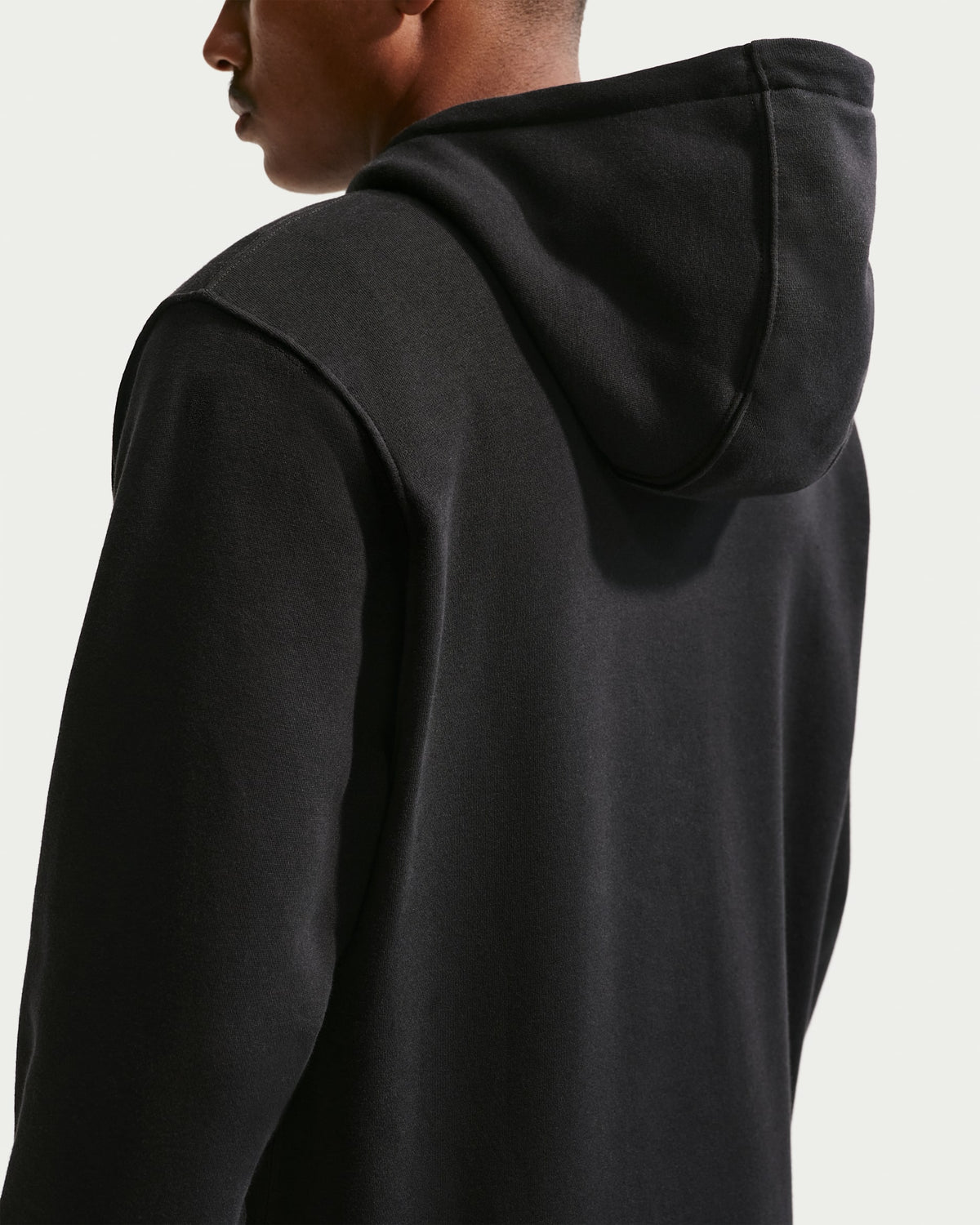 Nike Club, Felpa Uomo Con Zip e Cappuccio in Fleece - Nero