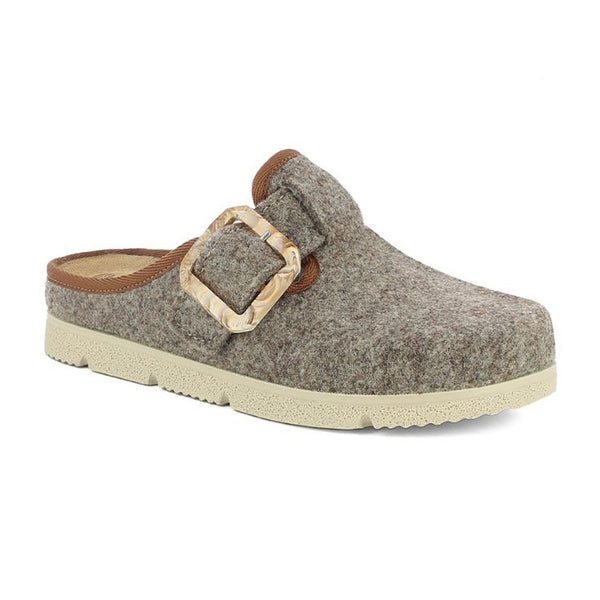 Inblu NS08, Pantofole EcoFriends Donna Con Fibbia Quadrata - Tortora, Avio
