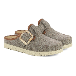 Inblu NS08, Pantofole EcoFriends Donna Con Fibbia Quadrata - Tortora, Avio