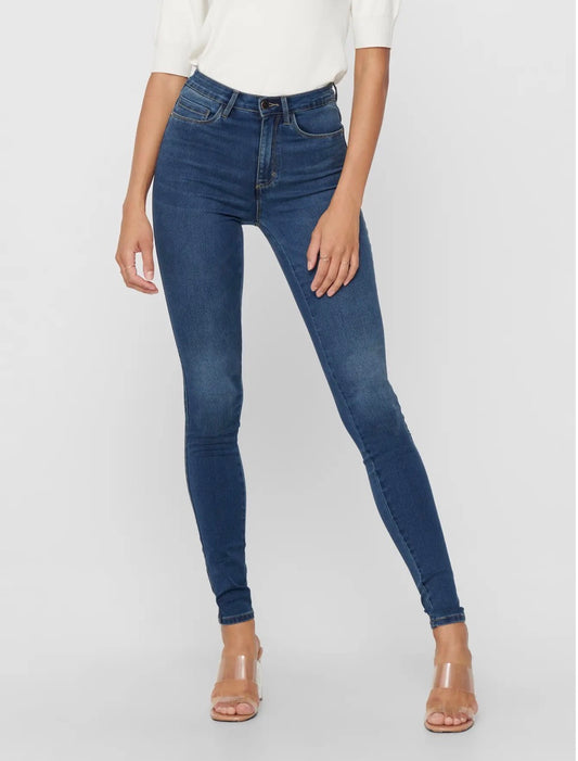 Only ONLROYAL HW SKINNY, Jeans Skinny Donna - Dark Blue Denim