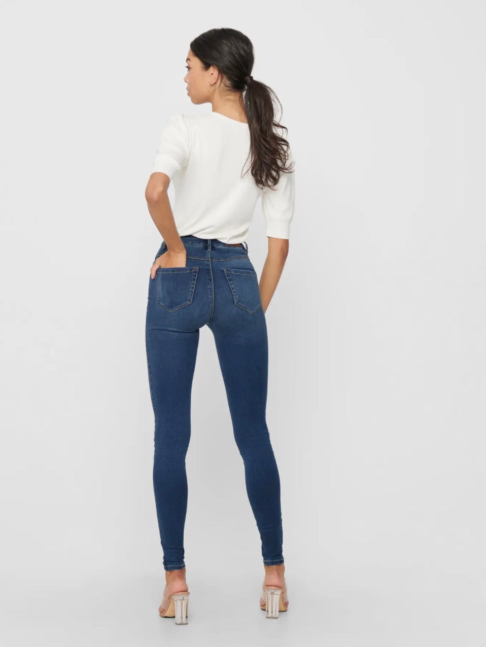 Only ONLROYAL HW SKINNY, Jeans Skinny Donna - Dark Blue Denim