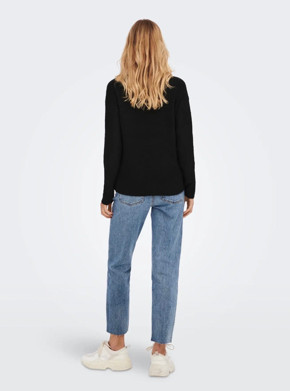 Only ONLCAMILLA V-NECK L/S PULLOVER KNT NOOS, Pullover Donna Con Scollo a V - Nero