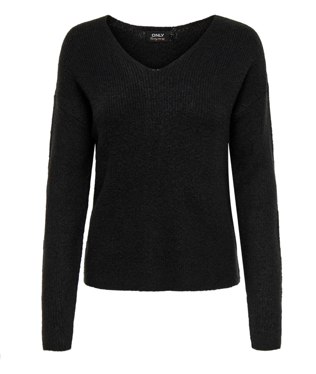 Only ONLCAMILLA V-NECK L/S PULLOVER KNT NOOS, Pullover Donna Con Scollo a V - Nero