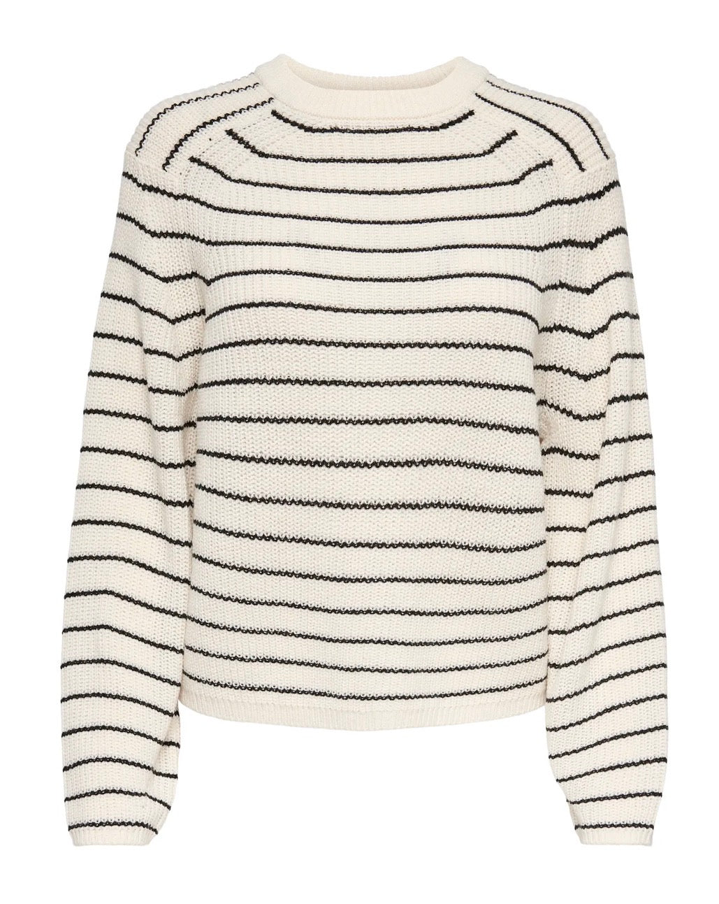 Only ONLBASE L/S O-NECK PULLOVER KNT NOOS, Pullover Donna Girocollo - Bianco