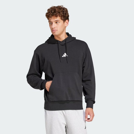 Adidas Essentials Feel Cozy French Terry, Felpa Uomo Con Cappuccio - Nero