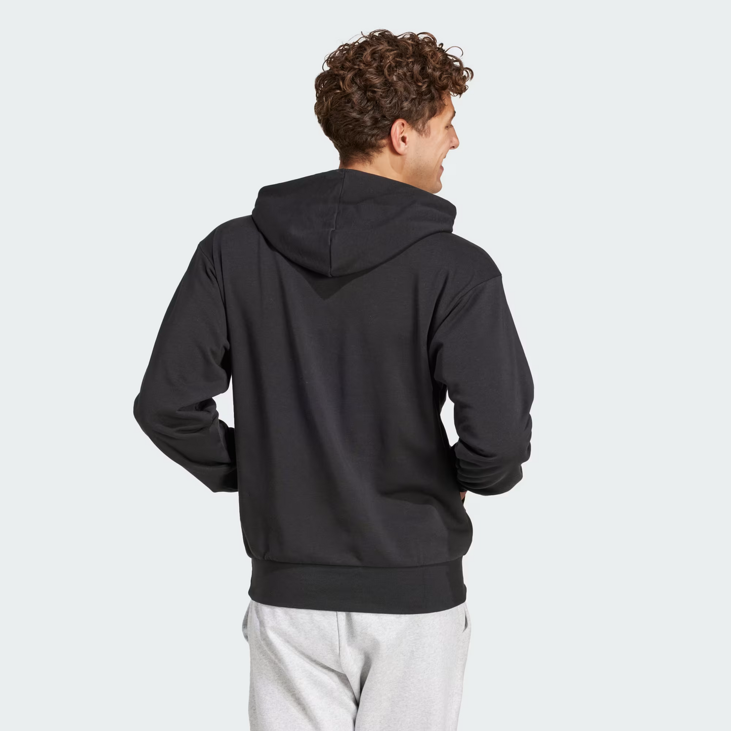 Adidas Essentials Feel Cozy French Terry, Felpa Uomo Con Cappuccio - Nero