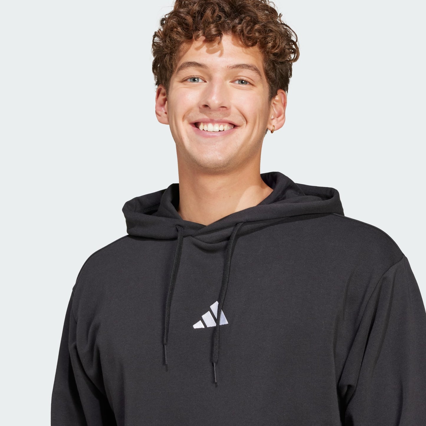 Adidas Essentials Feel Cozy French Terry, Felpa Uomo Con Cappuccio - Nero