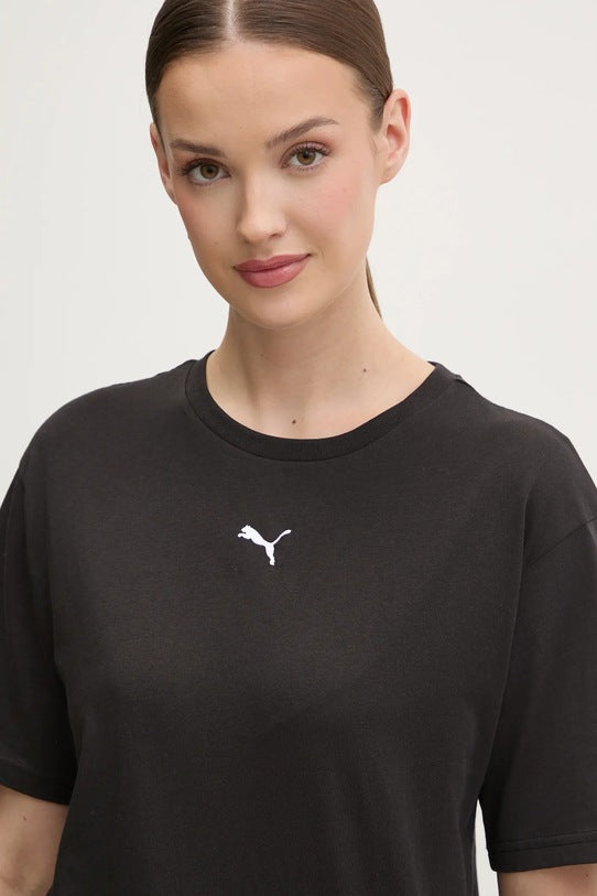 Puma T-Shirt ESS Relaxed, Maglietta Oversize Donna - Nero, Rosa