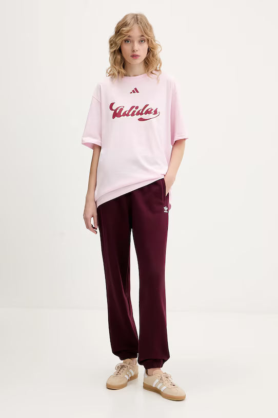 Adidas House Of Tiro, T-Shirt Donna Oversize - Rosa, Nero