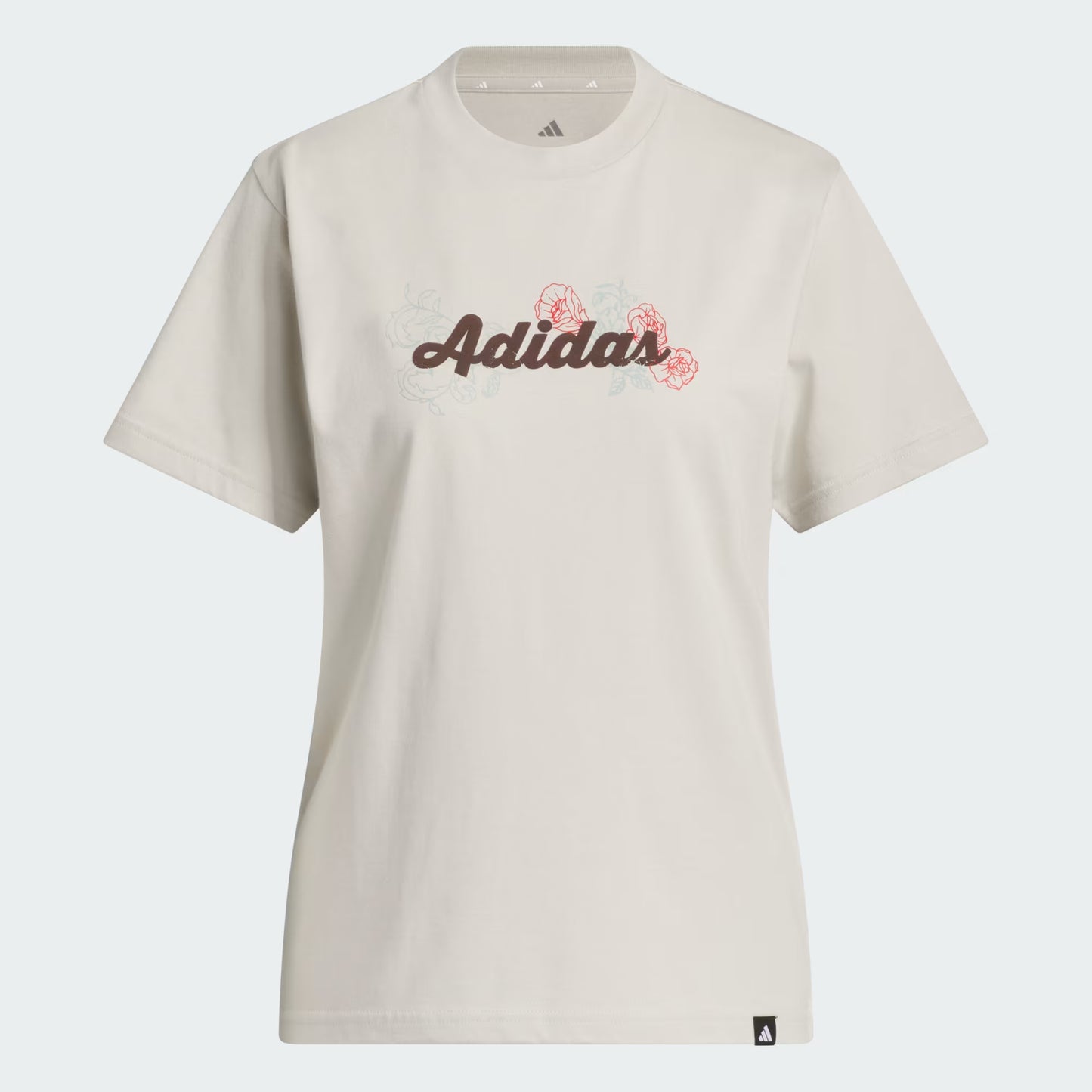 Adidas Western Florals Graphic, T-Shirt Donna Con Stampa Floreale - Beige, Bianco