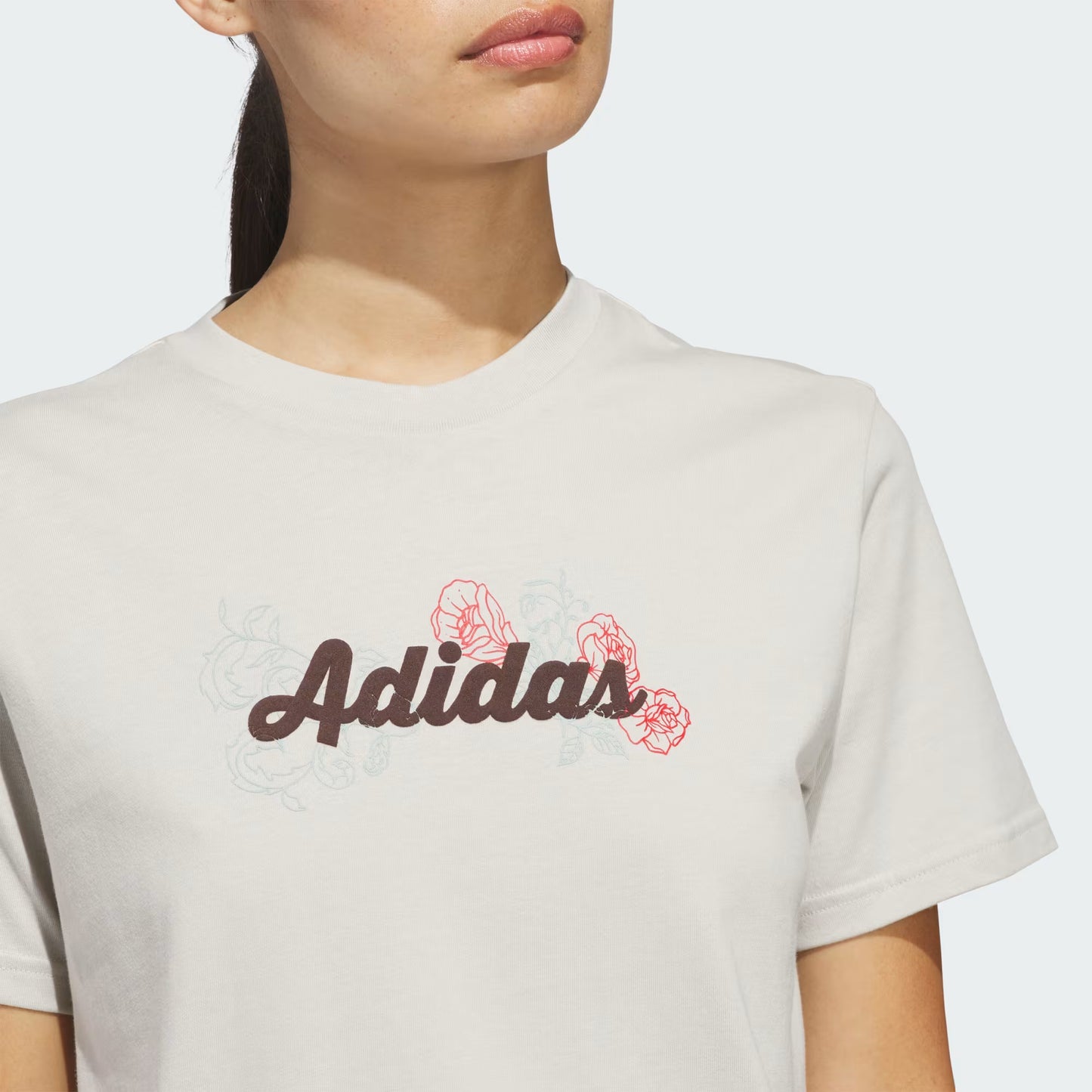 Adidas Western Florals Graphic, T-Shirt Donna Con Stampa Floreale - Beige, Bianco