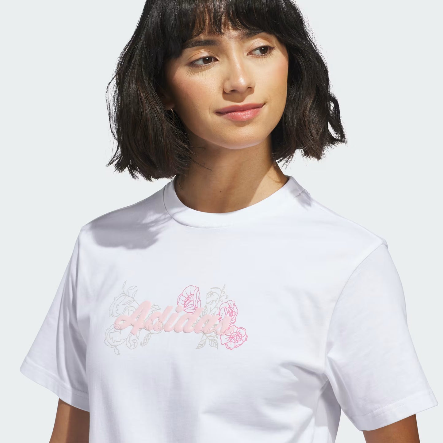 Adidas Western Florals Graphic, T-Shirt Donna Con Stampa Floreale - Beige, Bianco