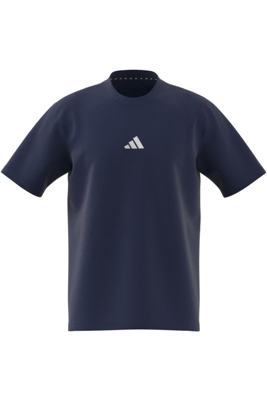 Adidas Essentials Small Logo Single Jersey Tee, T-Shirt Uomo in Cotone - Blu