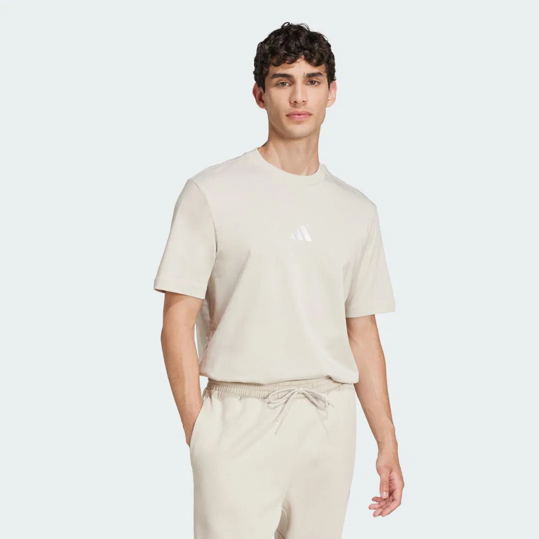 Adidas Essentials Small Logo Single Jersey, T-Shirt Uomo - Beige