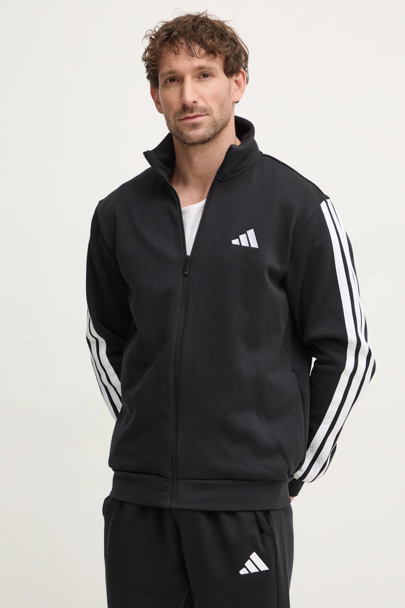 Adidas Tuta Sportswear Basic 3-Stripes Fleece, Tuta Uomo - Nero