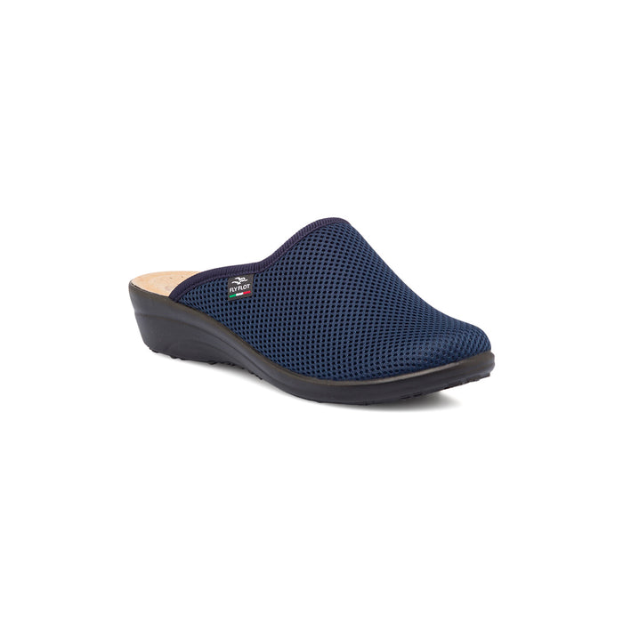 FlyFlot T5 368 FE, Ciabatta Da Donna in Rete Elastica - Blu, Nero