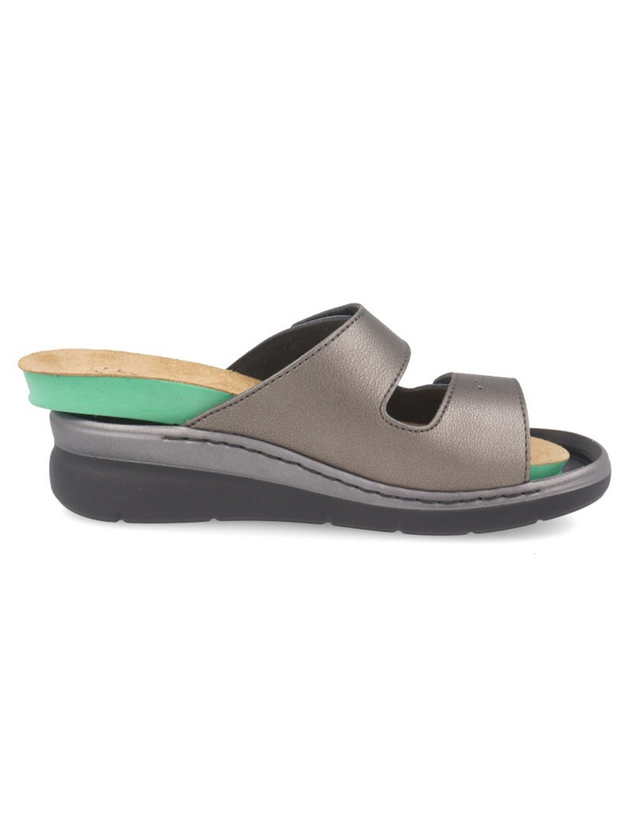 FlyFlot 79 D74 ZV, Ciabatte Donna Con Doppia Fibbia - Beige, Antracite