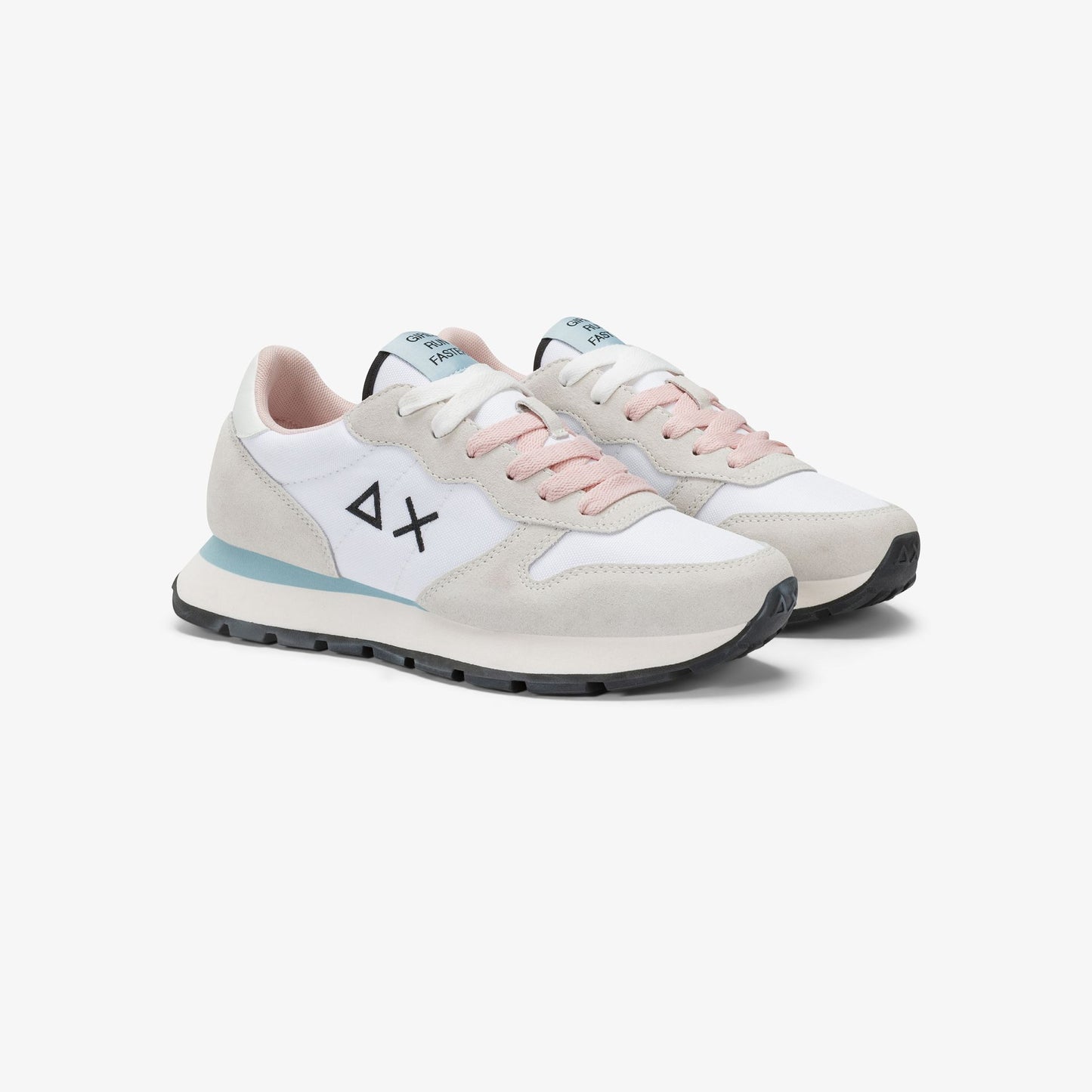 Sun68 Ally Solid, Sneaker Donna In Nylon e Suede - Bianco