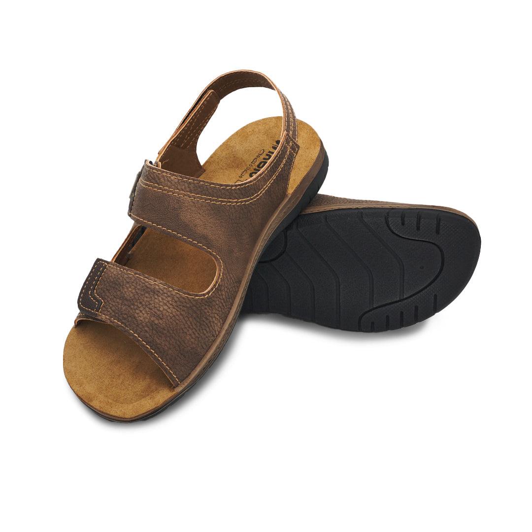 Inblu ID21, Sandali Uomo Tripla Chiusura A Strappo - Testa Di Moro