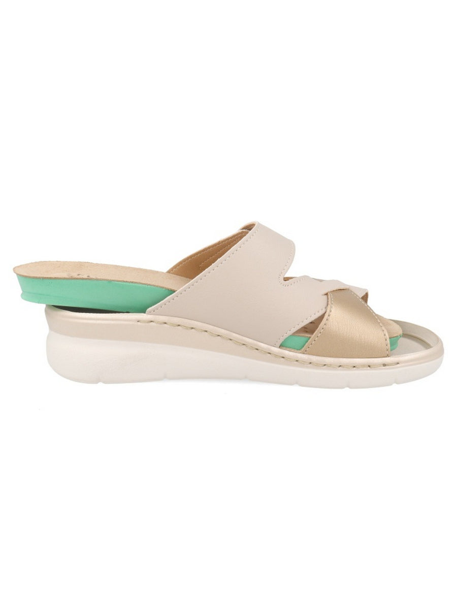 FlyFlot 79 007 ZV, Ciabatte Donna Con Strappo e Plantare Estraibile - Beige