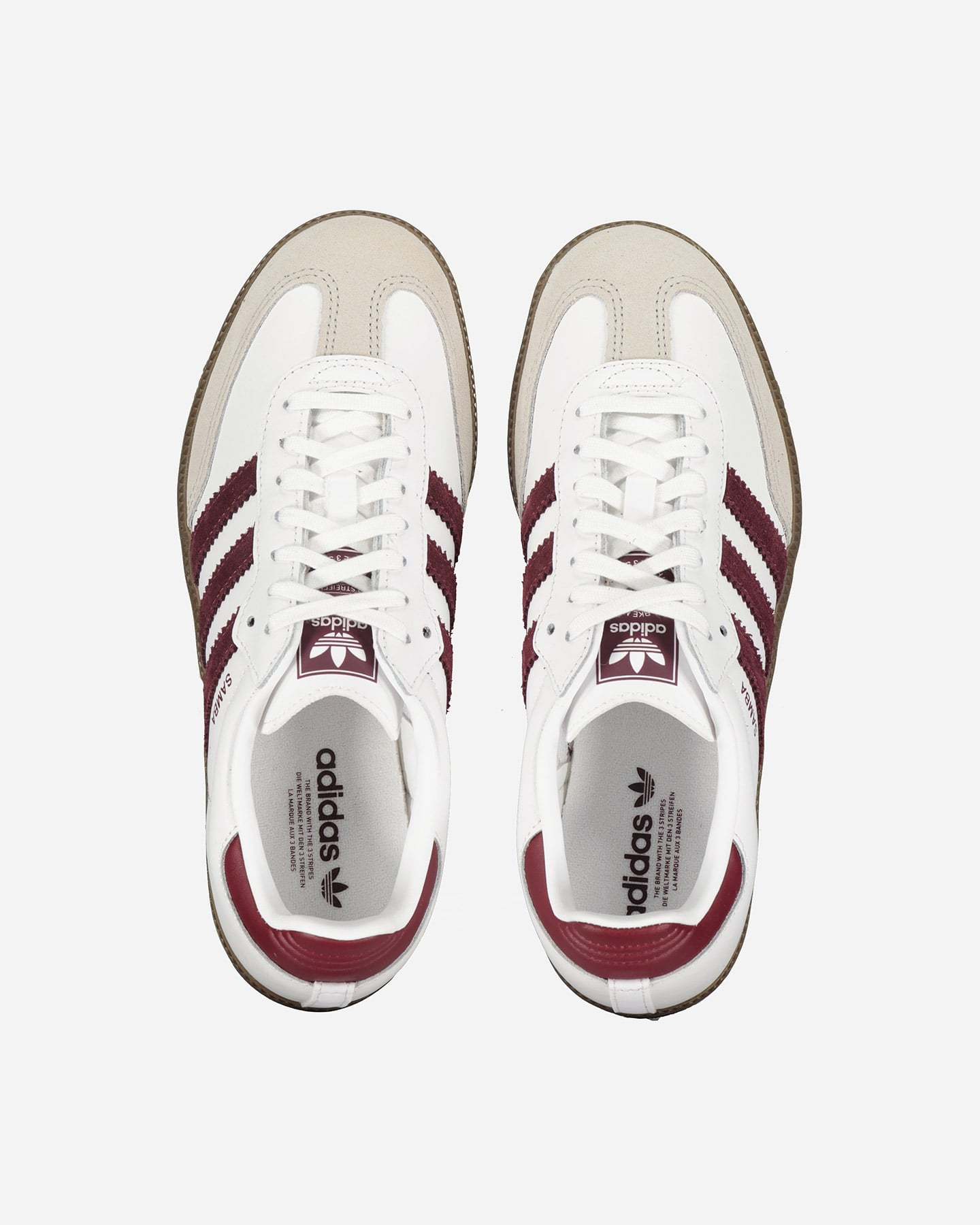 Adidas Samba OG J, Sneaker Donna - Bianco/Bordeaux