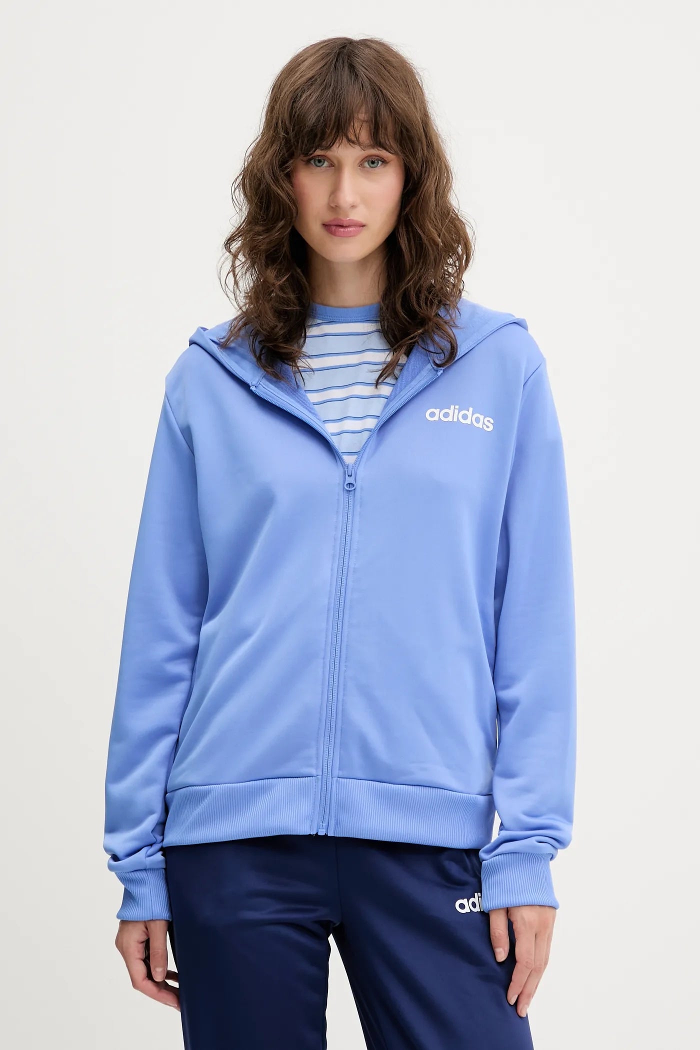 Adidas Tuta Essentials Linear, Tuta Da Ginnastica Donna - Blu/Celeste