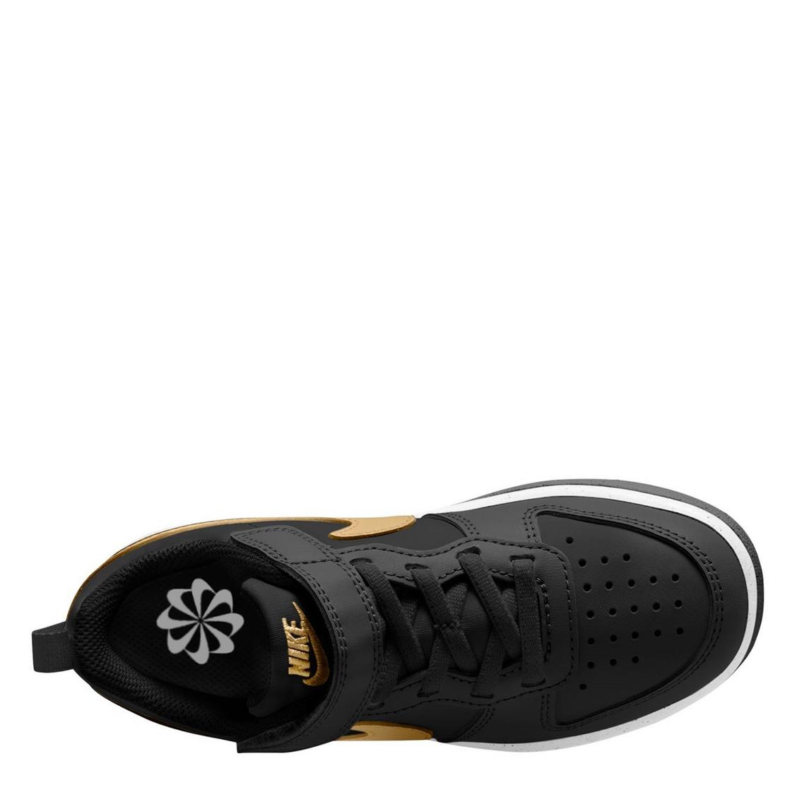 NIKE Court Borough Low Recraft (GS), Sneaker Bambini - Bianco, Bianco/Nero, Nero/Oro
