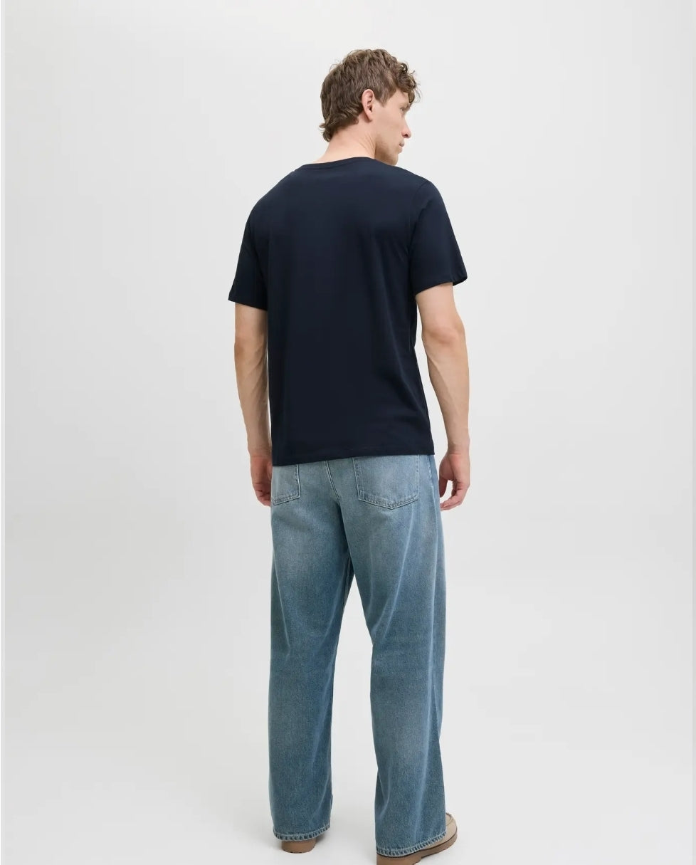 Jack&Jones JJBRANDY TEE SS CREW NECK LN, T-Shirt Uomo - Verde, Navy